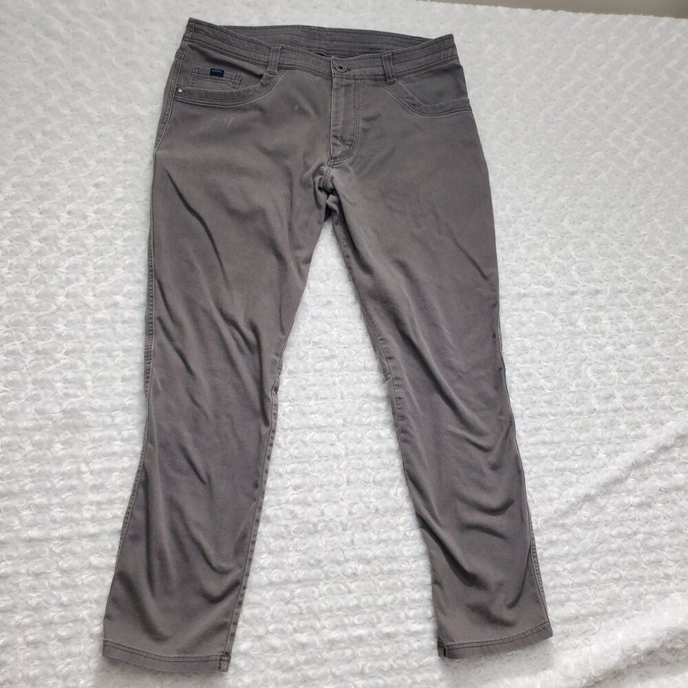 Kühl Pants Rydr Mens Size 36 Gray Chino Embroidered Stretch Hiking Pants